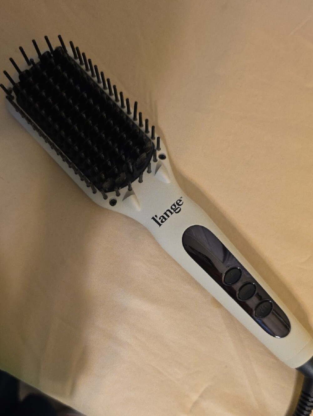 Lange White and Black Paddle Hair Straightening Brush - Picture 4 of 4